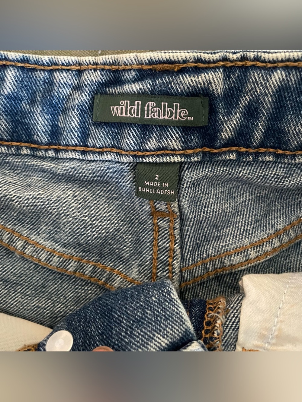 Wild fable Distressed Light Blue High-Rise Denim Shorts Raw hem Size 2 - Picture 5 of 5